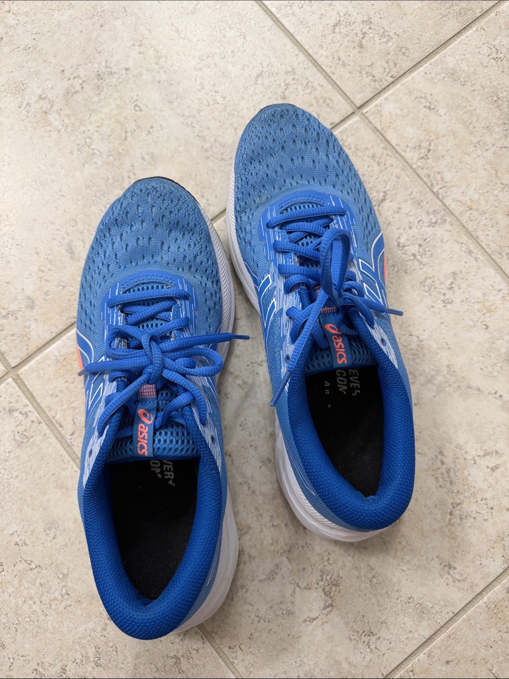 ASICS Blue and Coral Running Sneakers - Picture 4 of 7